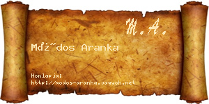 Módos Aranka névjegykártya