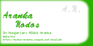 aranka modos business card