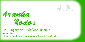 aranka modos business card